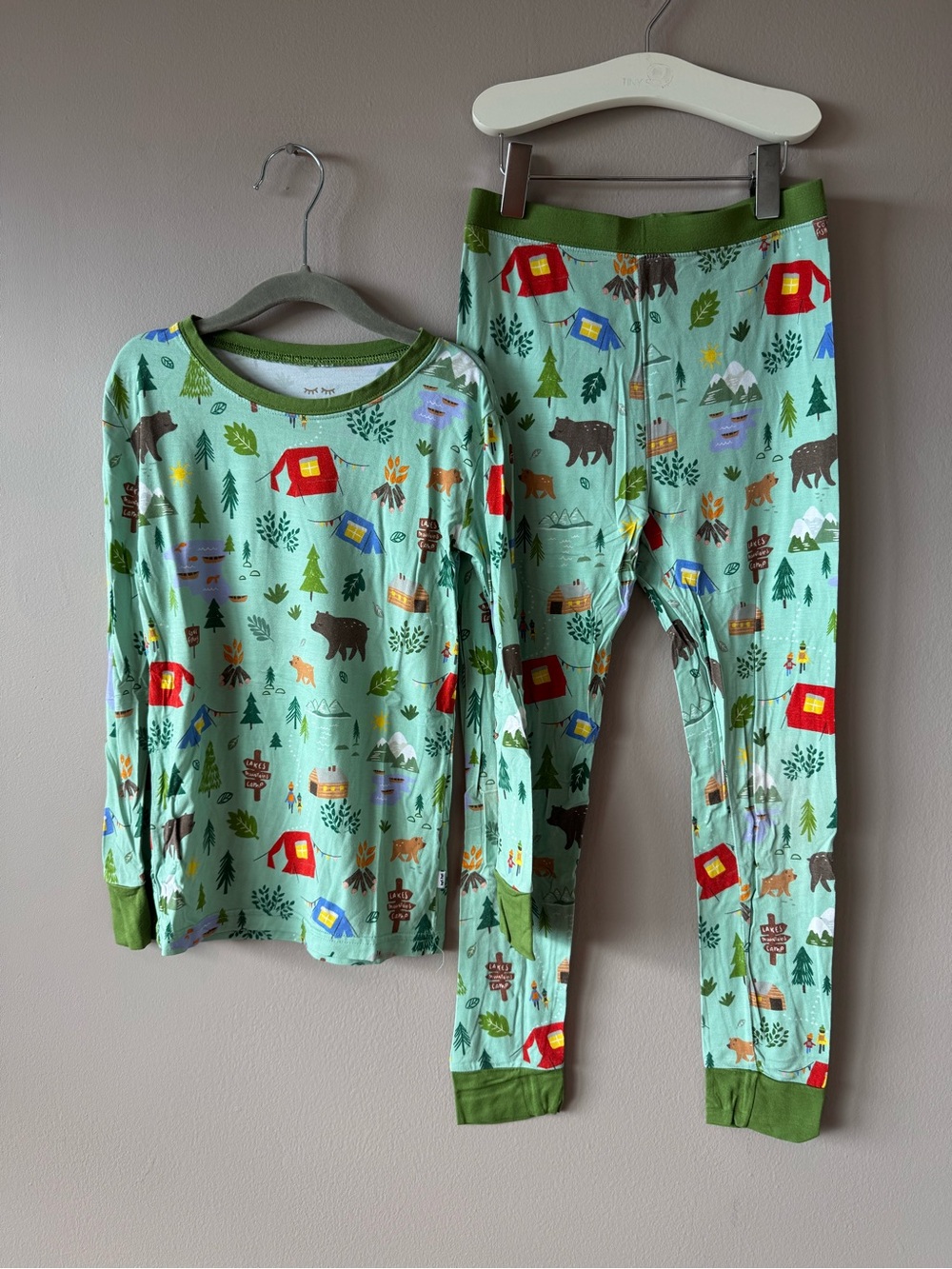 Little Sleepies Bamboo Happy Camper Mountain Cabin Long Sleeve PJ Set 7/8 Years